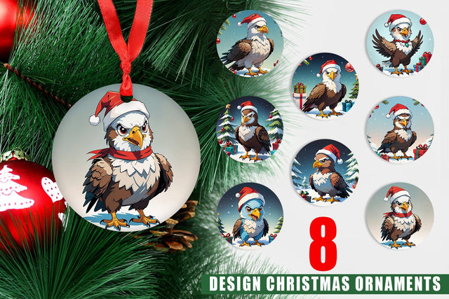 Ornament Cartoon Christmas Eagle Sublimation artnoy 