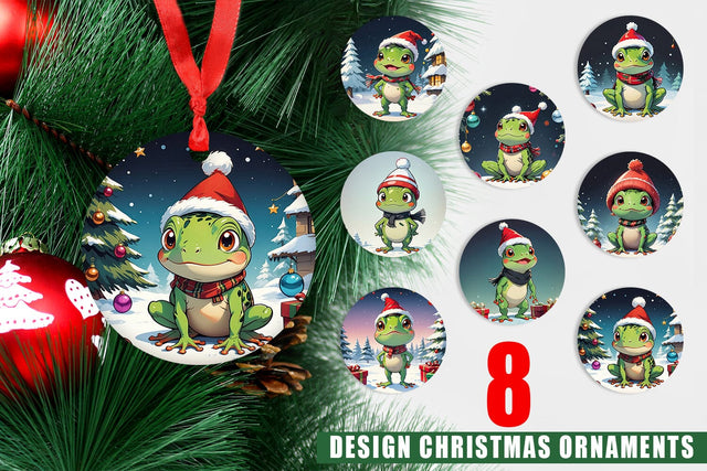 Ornament Cartoon Christmas Frog Sublimation artnoy 