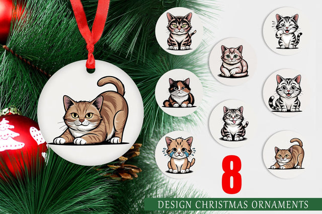 Ornament Cat Mood Expressions Sublimation artnoy 