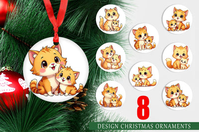 Ornament Cat Mother's Day Sublimation artnoy 