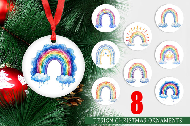 Ornament Celestial Boho Rainbow Sublimation artnoy 