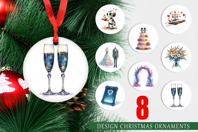 Ornament Celestial Union Sci-Fi Wedding Sublimation artnoy 