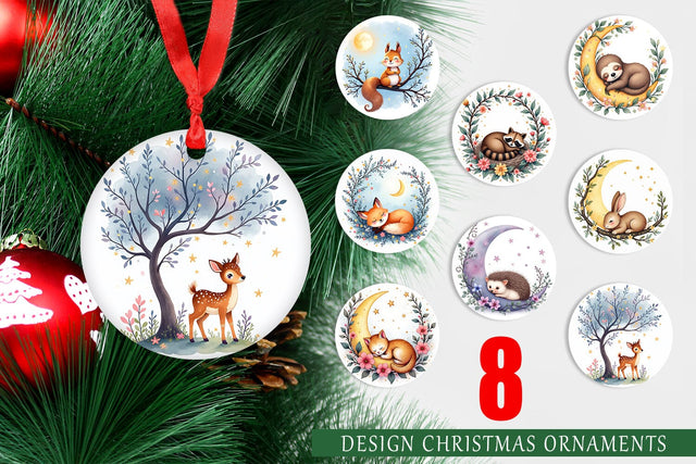 Ornament Celestial Watercolor Animals Sublimation artnoy 