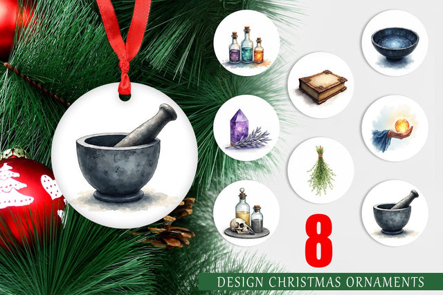 Ornament Celestial Witchy Apothecary Sublimation artnoy 