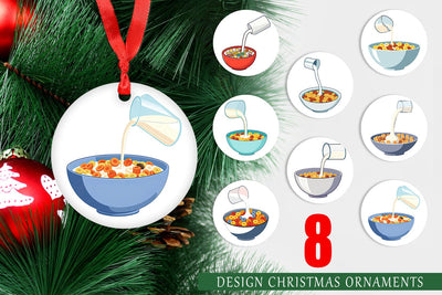 Ornament Cereal Bowl with Milk Sublimation artnoy 