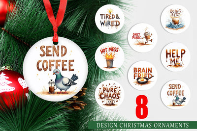 Ornament Chaos Caffeine Sarcastic Quotes Sublimation artnoy 