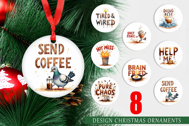 Ornament Chaos Caffeine Sarcastic Quotes Sublimation artnoy 