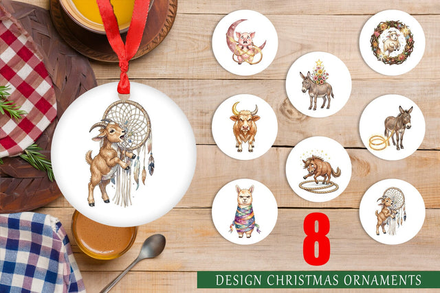 Ornament Chaotic Celestial Western Watercolor Sublimation artnoy 