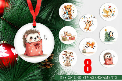 Ornament Chaotic Christmas Animals Sublimation artnoy 