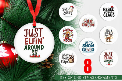 Ornament Chaotic Holiday Spirit: Energetic Ugly Cute Quotes Sublimation artnoy 