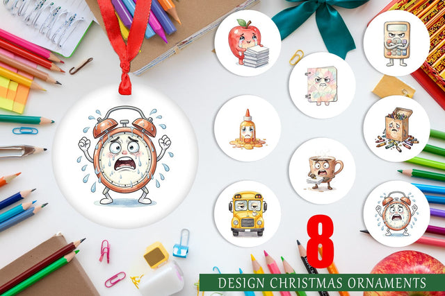 Ornament Chaotic Teacher Supply Watercolor Sublimation artnoy 