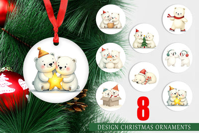 Ornament Charming Polar Bears Sublimation artnoy 