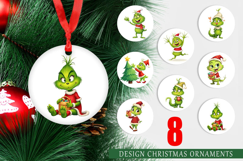 Ornament Cheerful Baby Grinch Sublimation artnoy 