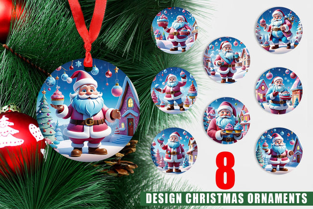 Ornament Cheerful Santa Claus Sublimation artnoy 