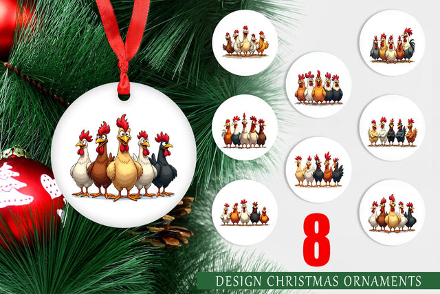 Ornament Chicken Emotion Sublimation artnoy 