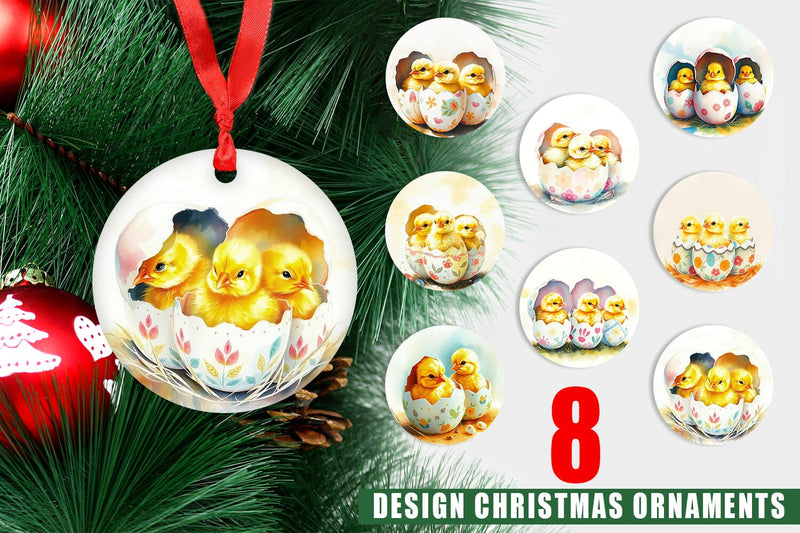 Ornament Chicks in Eggs Sublimation artnoy 
