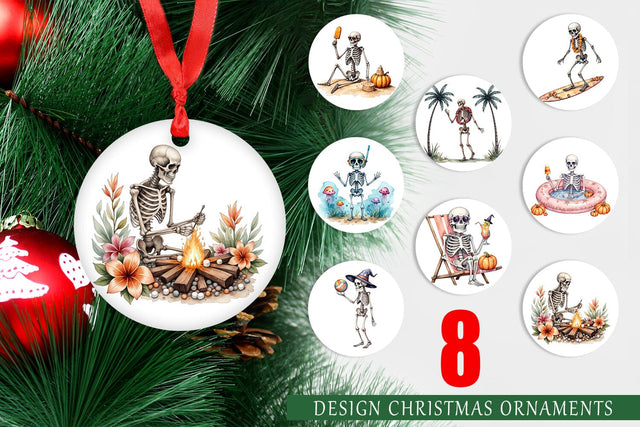 Ornament Chill Summer Skeletons Sublimation artnoy 