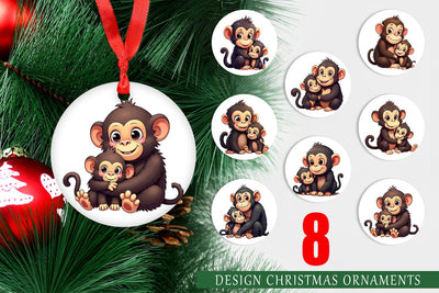 Ornament Chimpanzee Mother's Day Sublimation artnoy 