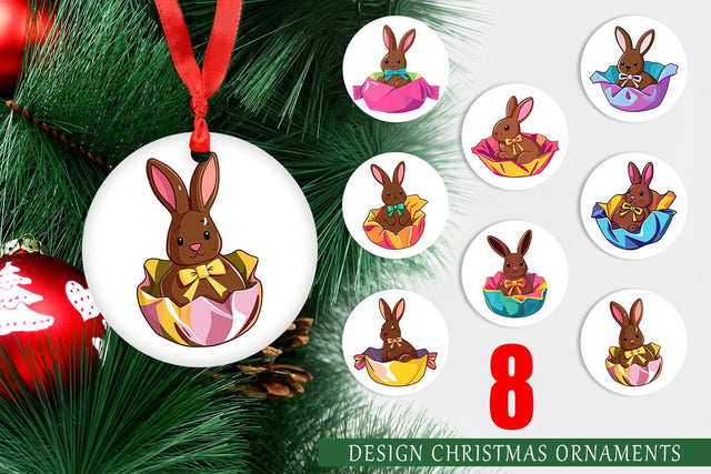 Ornament Chocolate Bunny Sublimation artnoy 