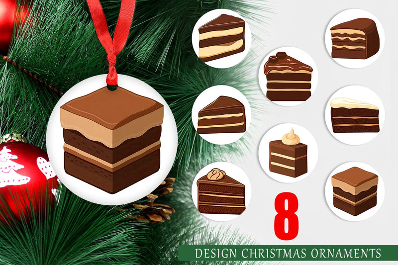Ornament Chocolate Cake Slice Sublimation artnoy 
