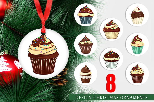 Ornament Chocolate Cupcake Sublimation artnoy 