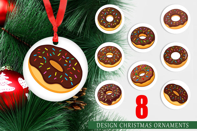 Ornament Chocolate Donut Sublimation artnoy 