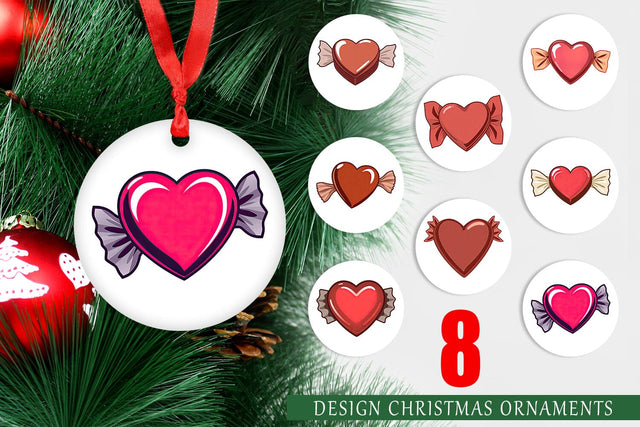 Ornament Chocolate Heart Sublimation artnoy 