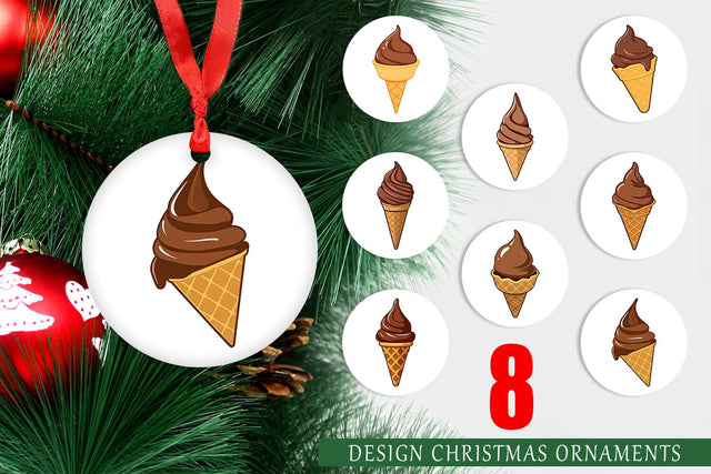 Ornament Chocolate Ice Cream Sublimation artnoy 