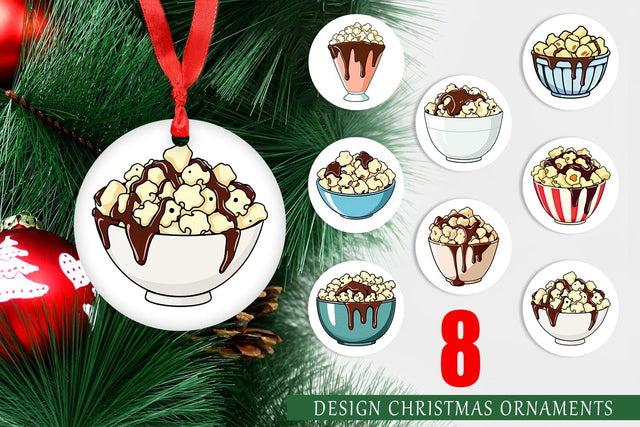 Ornament Chocolate Popcorn Sublimation artnoy 