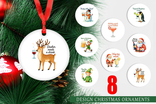 Ornament Christmas Alcohol Humor Sublimation artnoy 