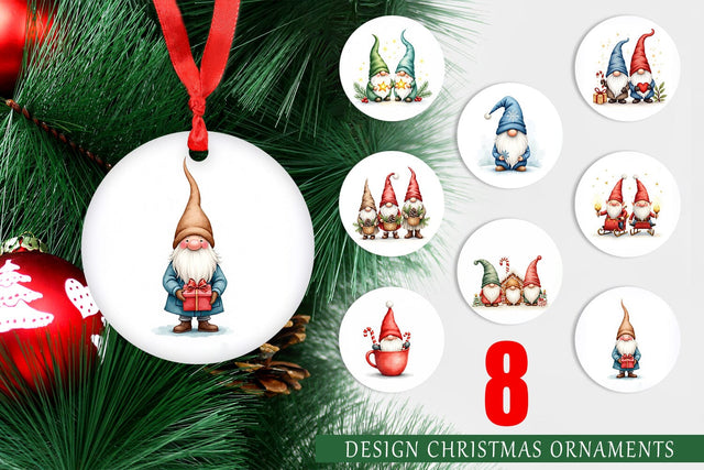 Ornament Christmas Gnome Sublimation artnoy 