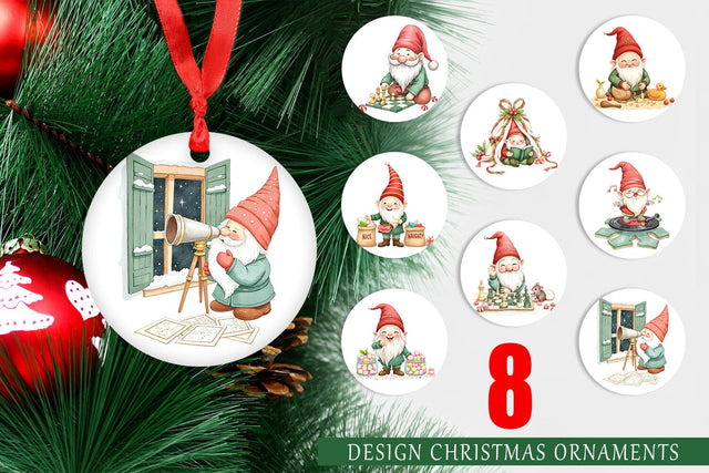 Ornament Christmas Gnome Sublimation artnoy 