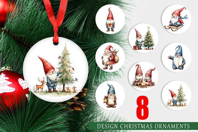 Ornament Christmas Gnomes Sublimation artnoy 