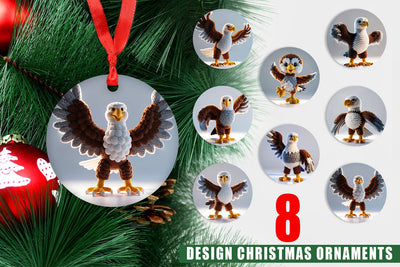 Ornament Christmas Patriotic Eagle Crochet Sublimation artnoy 