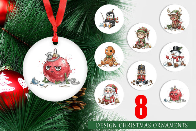 Ornament Christmas Sarcastic Character Sublimation artnoy 