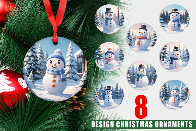 Ornament Christmas Snowman Sublimation artnoy 