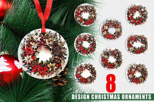 Ornament Christmas Wreath Sublimation artnoy 