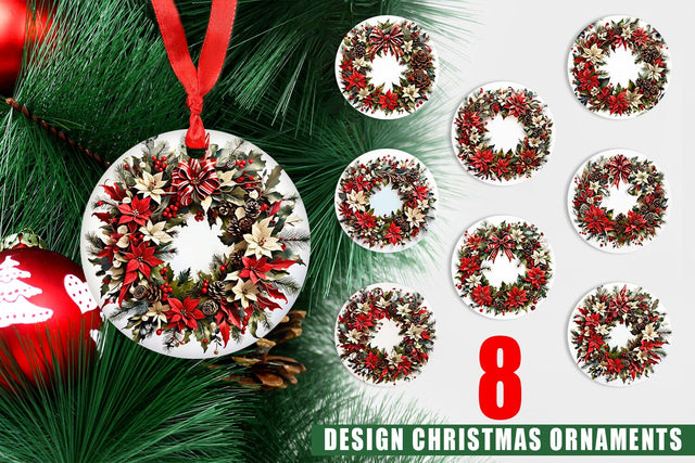Ornament Christmas Wreath Sublimation artnoy 