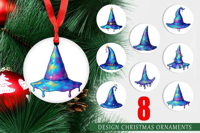 Ornament Chrome Star Witch Hat Sublimation artnoy 