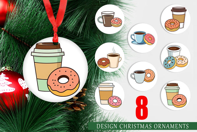 Ornament Coffee Donut Sublimation artnoy 