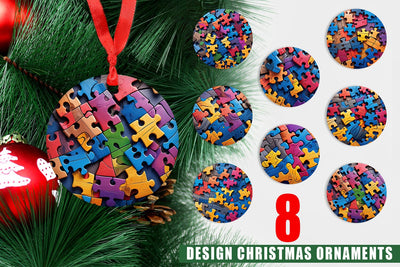 Ornament Colorful Puzzle Pieces Sublimation artnoy 