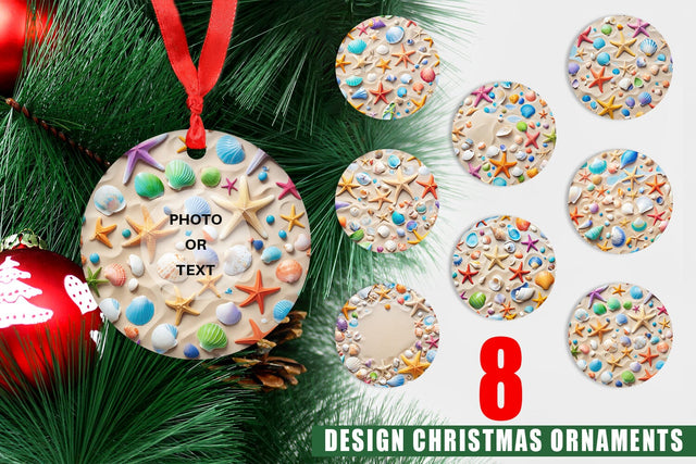 Ornament Colorful Seashells Sublimation artnoy 