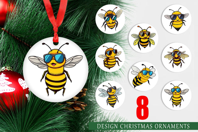Ornament Cool Bee Sublimation artnoy 