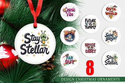 Ornament Cosmic Cravings 80s Retro Kawaii Space Quotes Sublimation artnoy 
