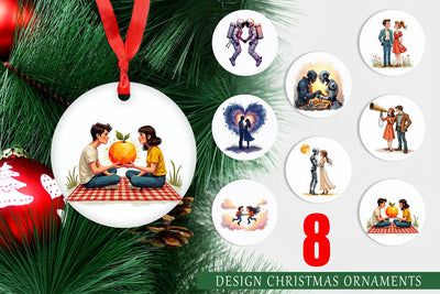 Ornament Cosmic Lovers Retro-Futuristic Romance Sublimation artnoy 