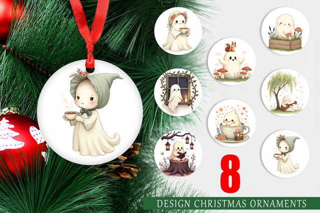 Ornament Cottagecore Ghosties Sublimation artnoy 