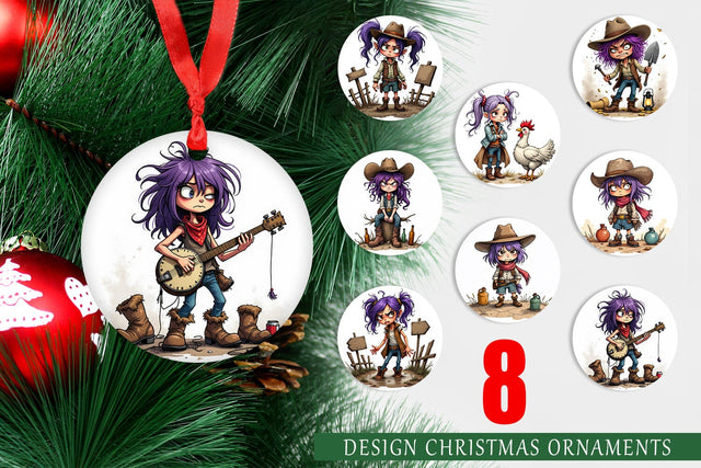 Ornament Cowgirl Chaos Sublimation artnoy 