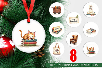 Ornament Cozy Autumn Bookstore Sublimation artnoy 