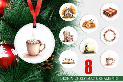 Ornament Cozy Autumn Cottage Sublimation artnoy 