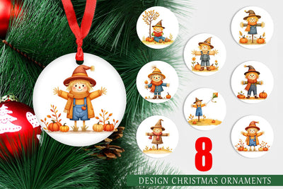 Ornament Cozy Little Scarecrows Sublimation artnoy 